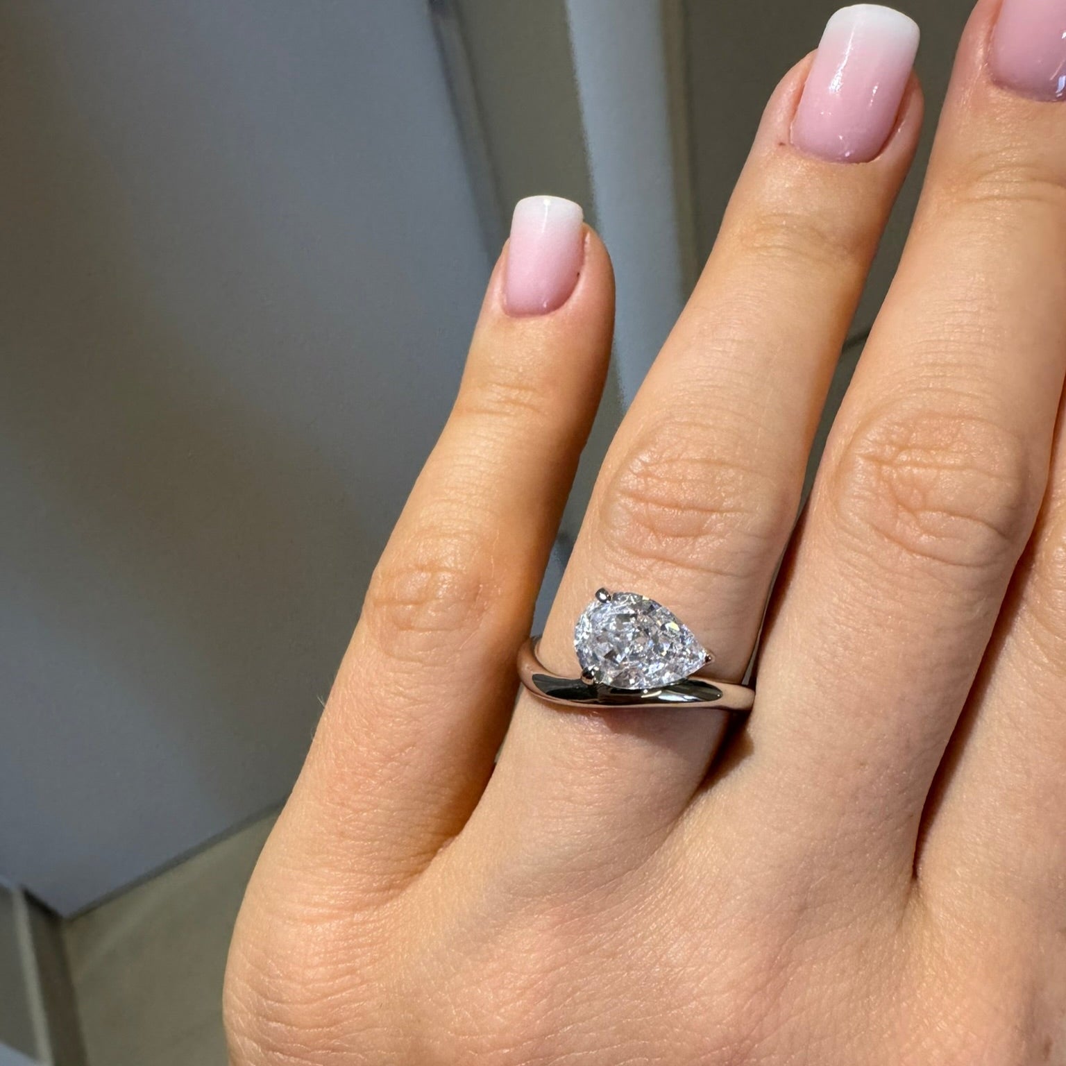 Biarritz Floating Pear Ring - Rings | Celestia Fine Jewelry