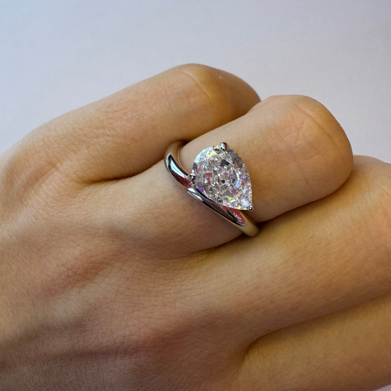 Biarritz Floating Pear Ring - Rings | Celestia Fine Jewelry