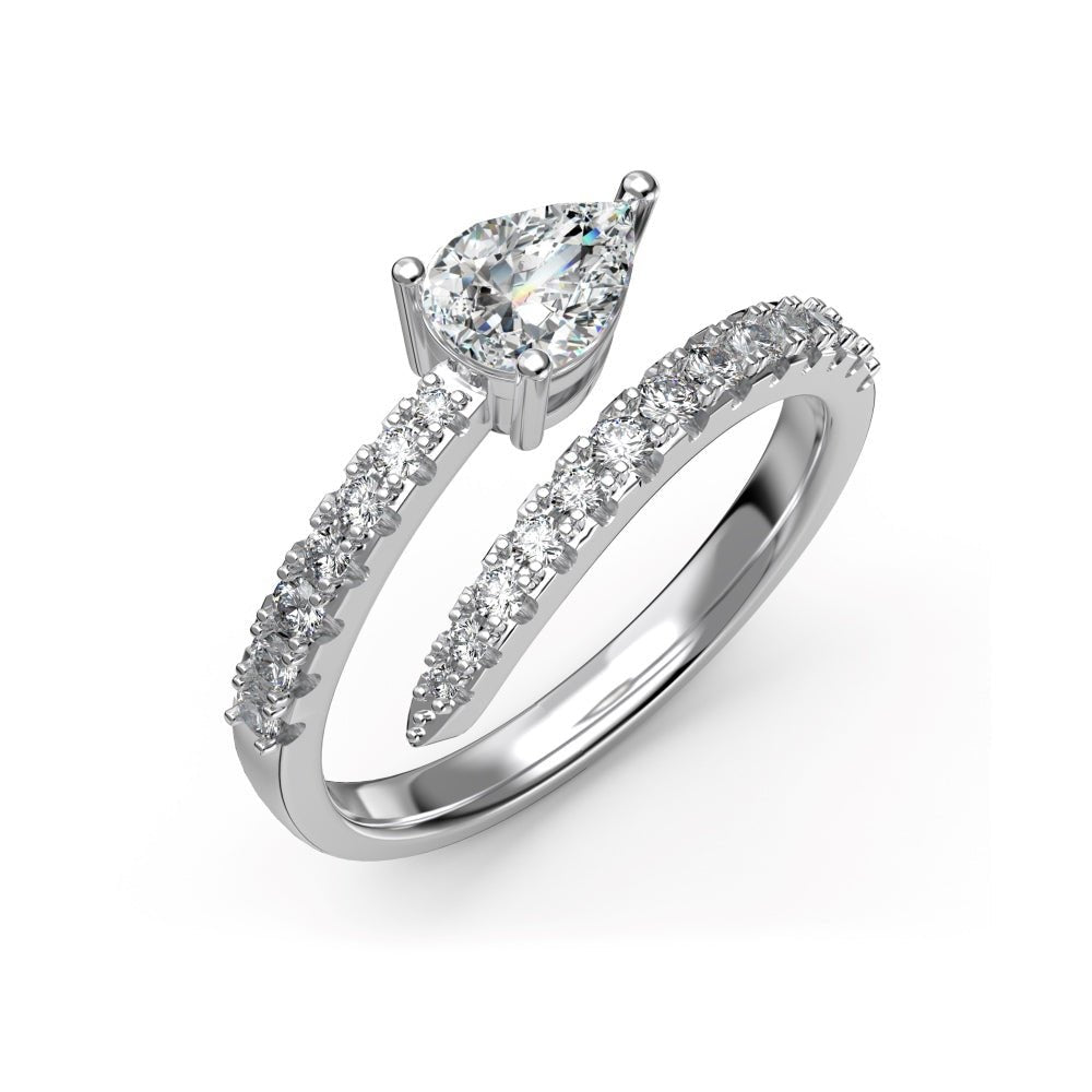 Double Wrap South - East Pear Ring - Rings | Celestia Fine Jewelry