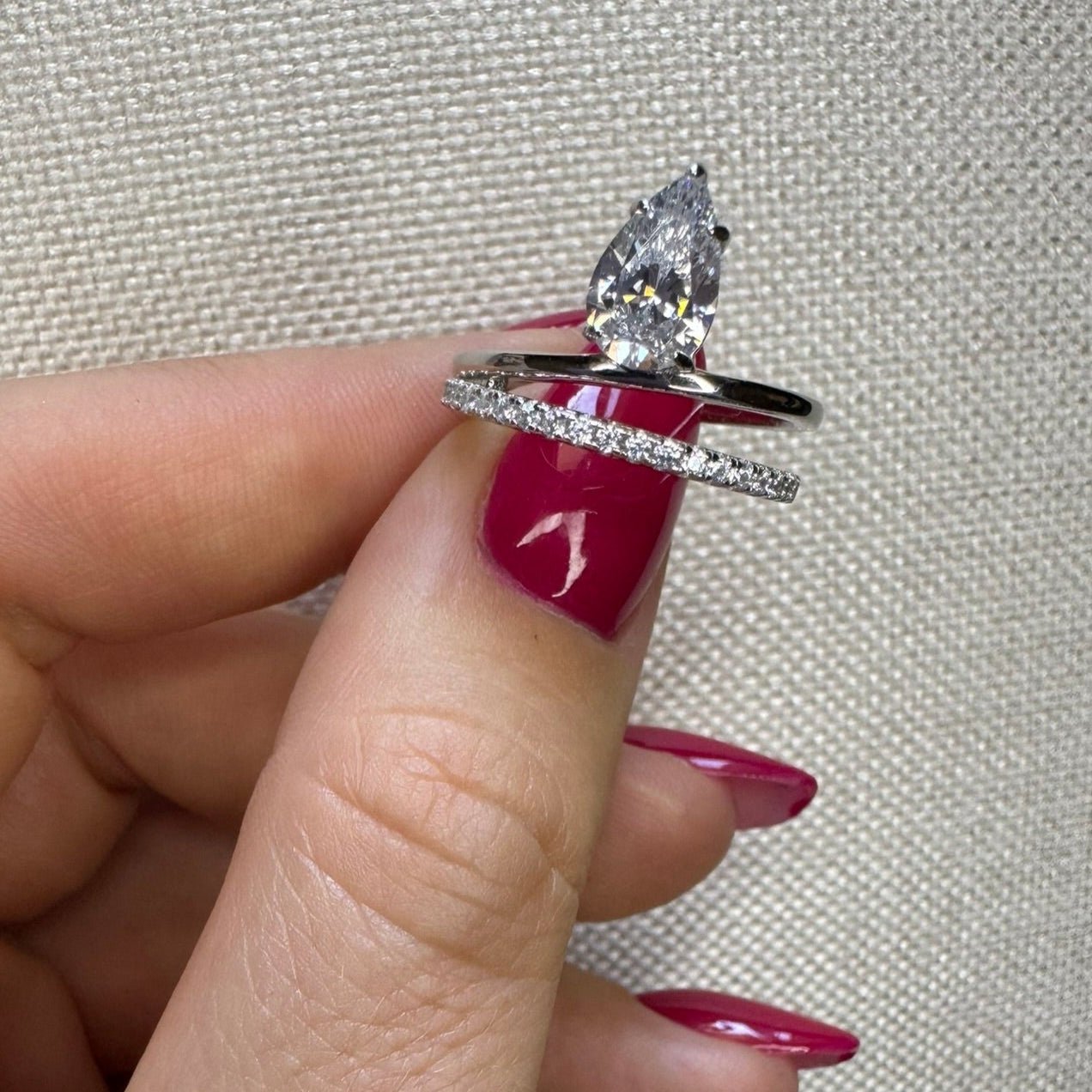 Entwined Pear Cut Ring - Rings | Celestia Fine Jewelry