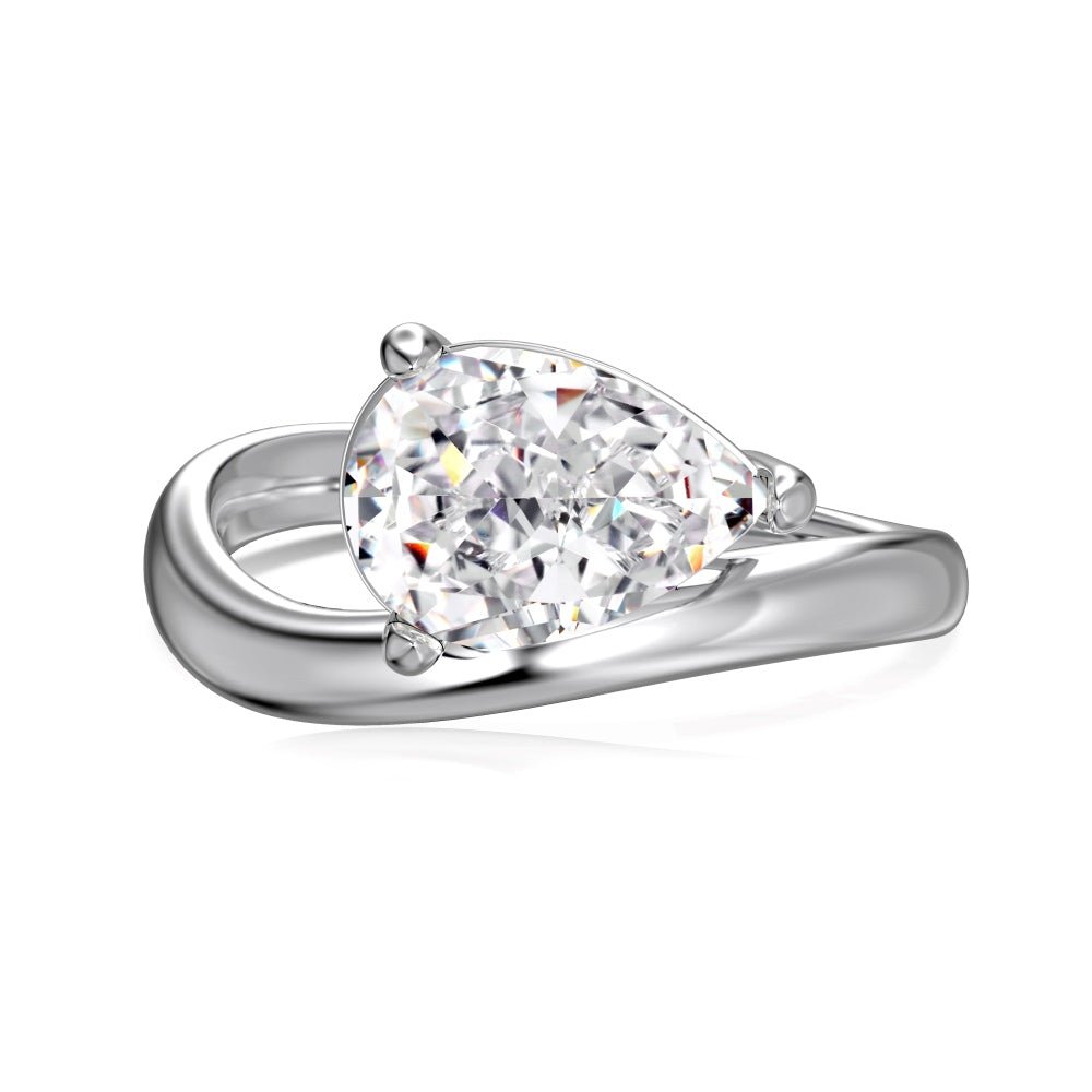 Floating East - West Pear Ring - Rings | Celestia Fine Jewelry