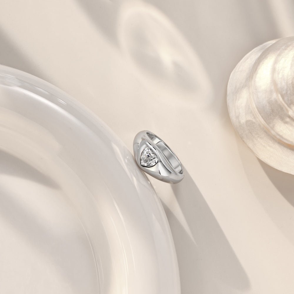 Verona Bold Heart Statement Ring - Rings | Celestia Fine Jewelry