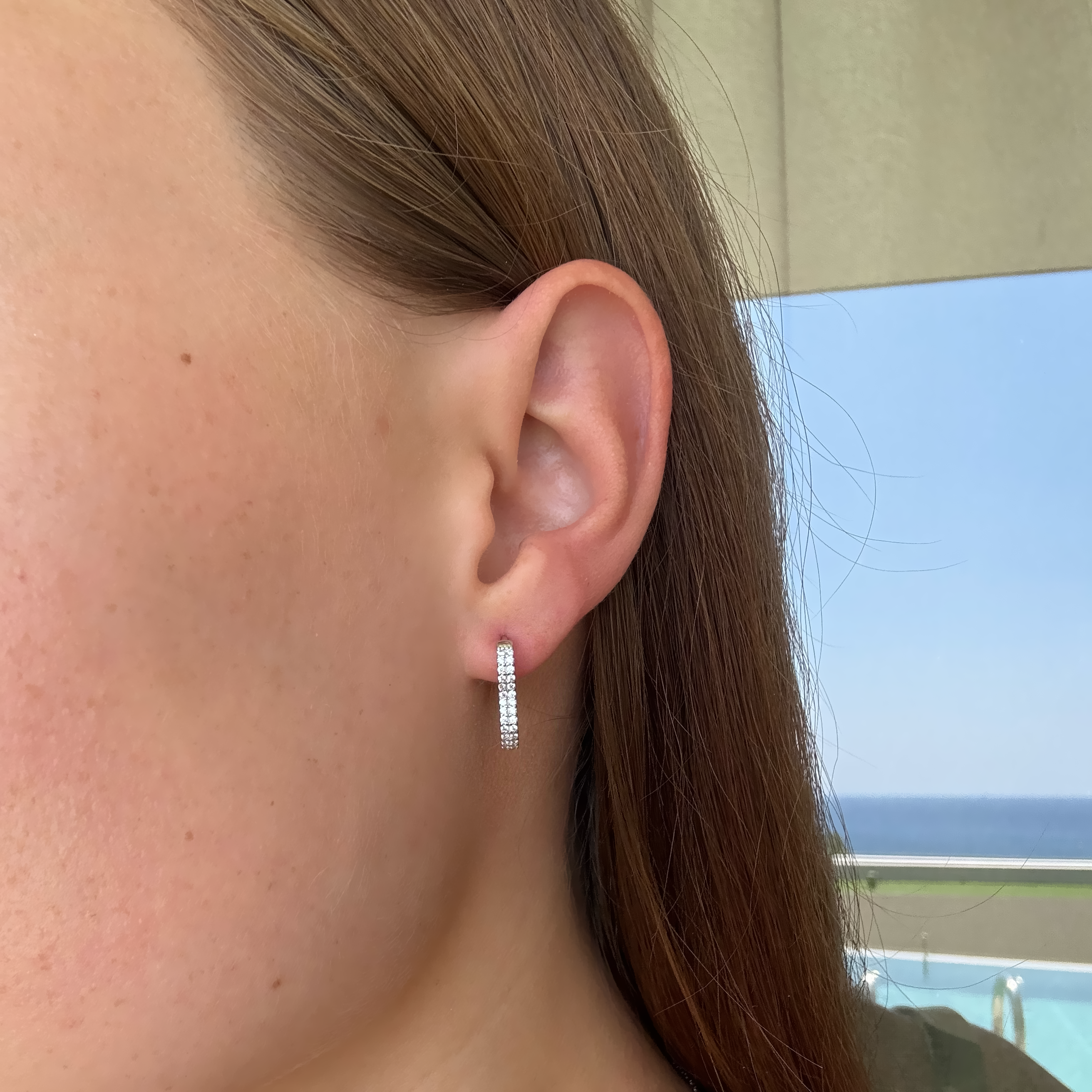 Verona Pavé Heart Hoops