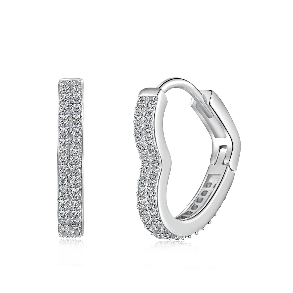 Verona Pavé Heart Hoops