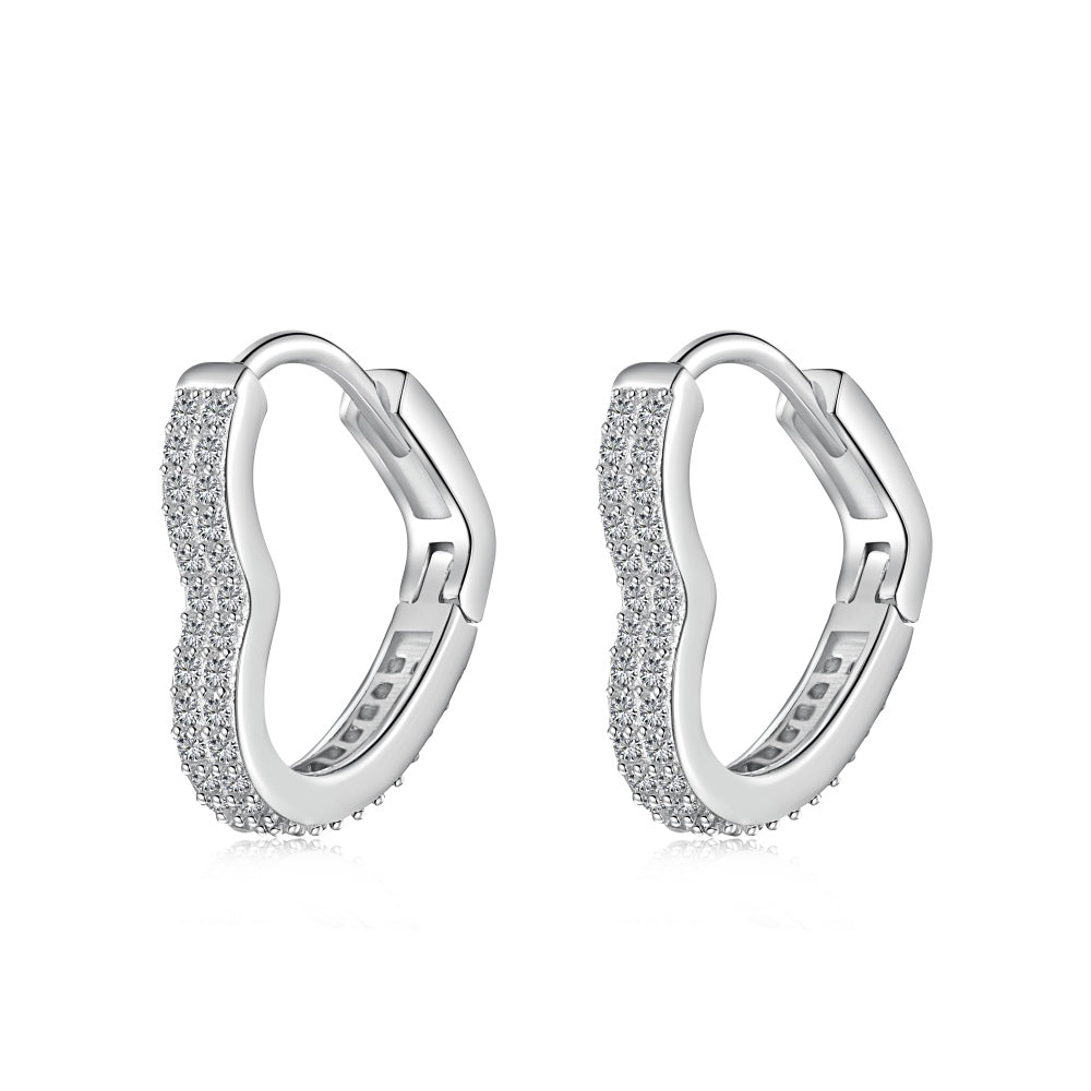 Verona Pavé Heart Hoops