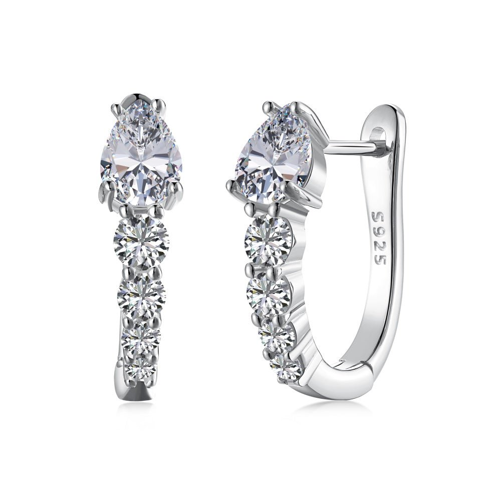 Anafi Pear Pavé Huggie Earrings - Earrings | Celestia Fine Jewelry