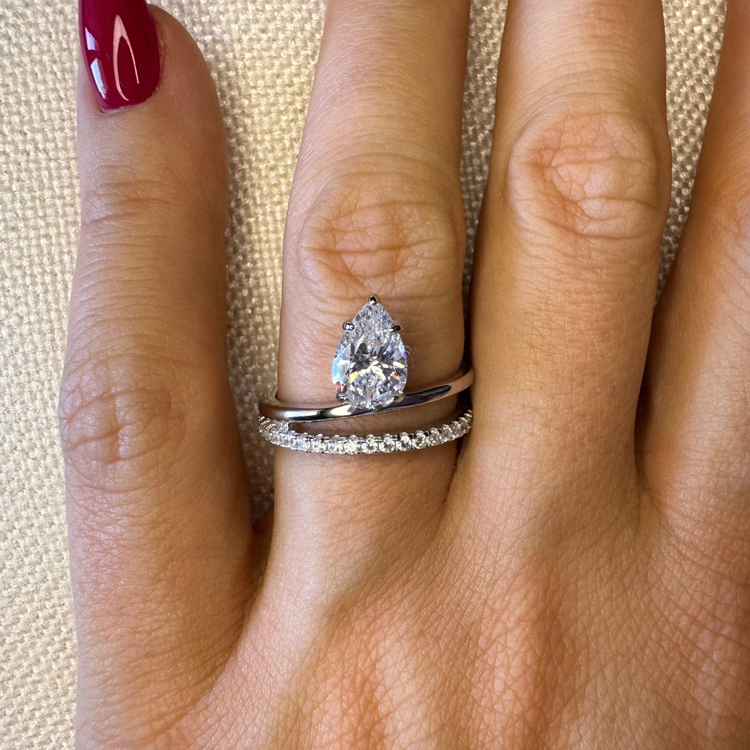 Entwined Pear Cut Ring - Rings | Celestia Fine Jewelry
