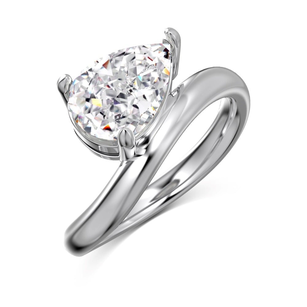 Floating East - West Pear Ring - Rings | Celestia Fine Jewelry