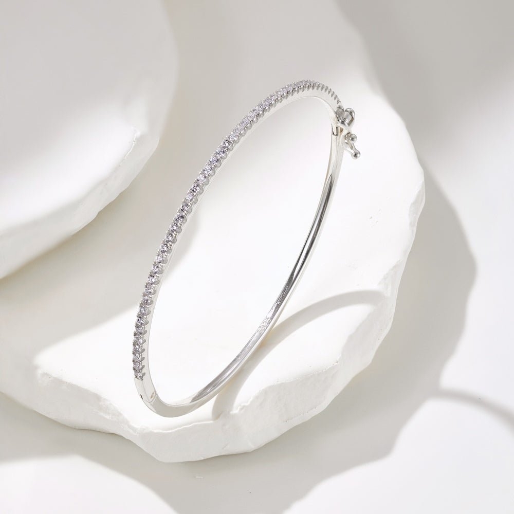 Reine Half - Pavé Bangle - Bracelets | Celestia Fine Jewelry