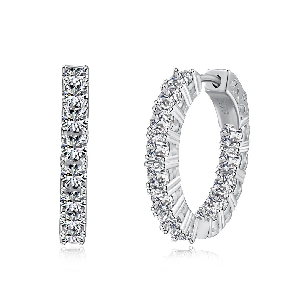 St. Tropez Inside - Out Pavé Hoops - Earrings | Celestia Fine Jewelry