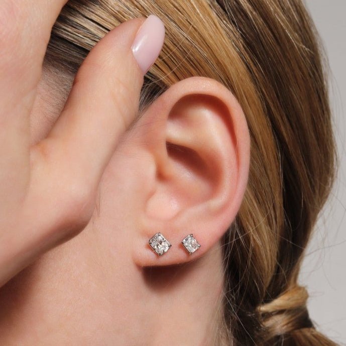 The Radiant Diamond Studs - Earrings | Celestia Fine Jewelry